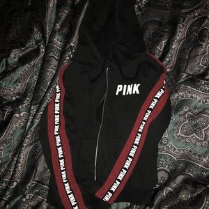 Black & red PINK zip-up